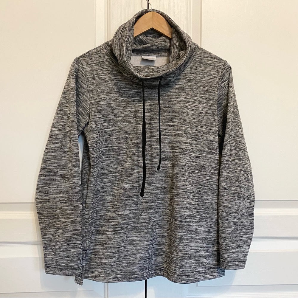 Columbia Gray Drawstring Cowl High Neck Active Workout Pullover Shirt Womens XS
